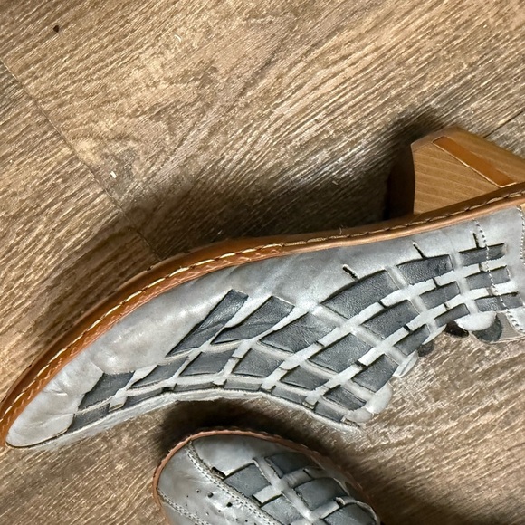 Rieker size 37 (6.5-7) Gray Mules Stylish slingback Clogs style leather EUC - Picture 15 of 16